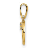 CZ Circle Charm Pendant in Real 14k Yellow Gold