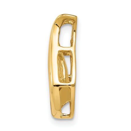 3.4mm AA Diamond Teardrop Shape Chain Slide Charm Pendant in Real 14k Yellow Gold