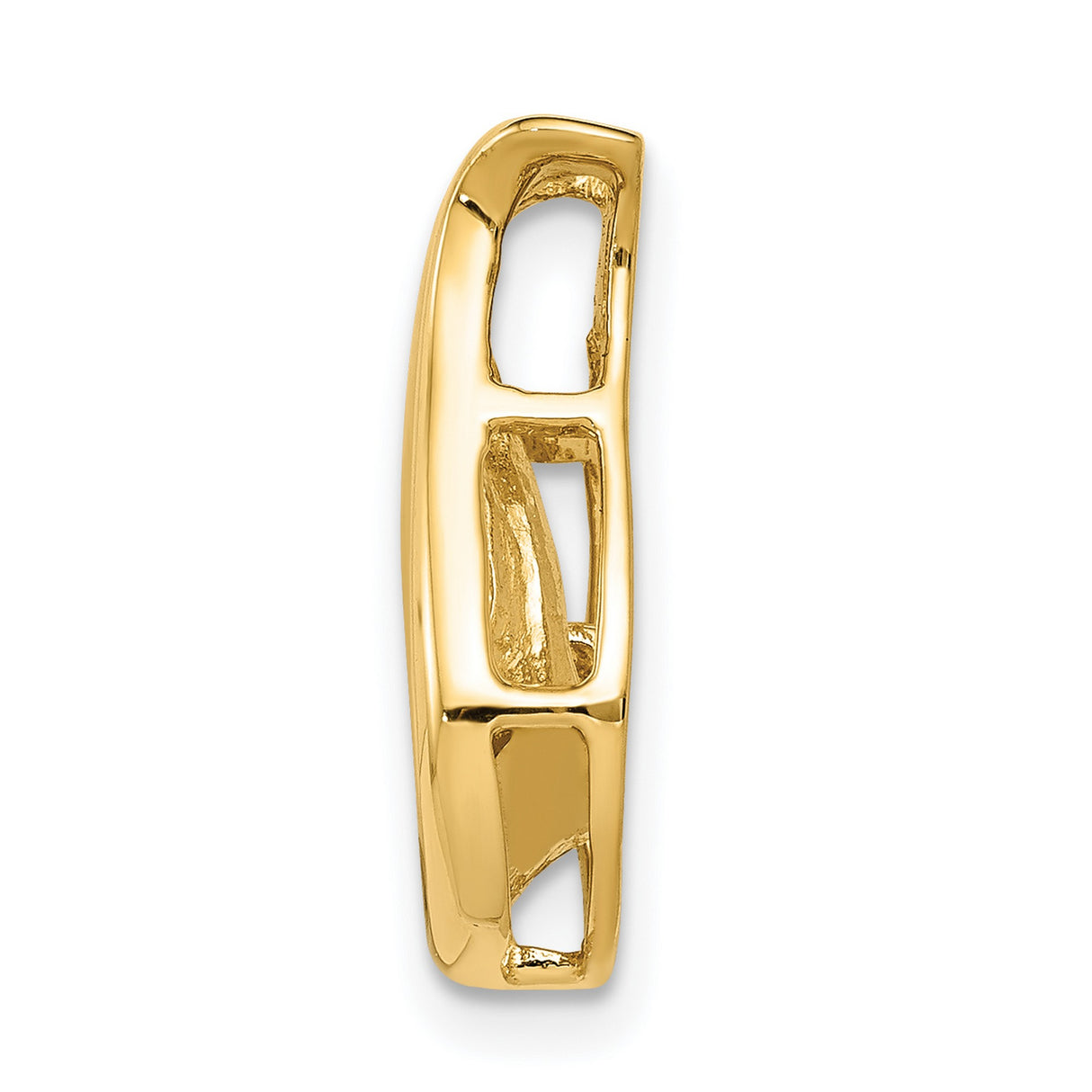3.4mm VS Diamond Teardrop Shape Chain Slide Charm Pendant in Real 14k Yellow Gold