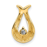 3.4mm VS Diamond Teardrop Shape Chain Slide Charm Pendant in Real 14k Yellow Gold