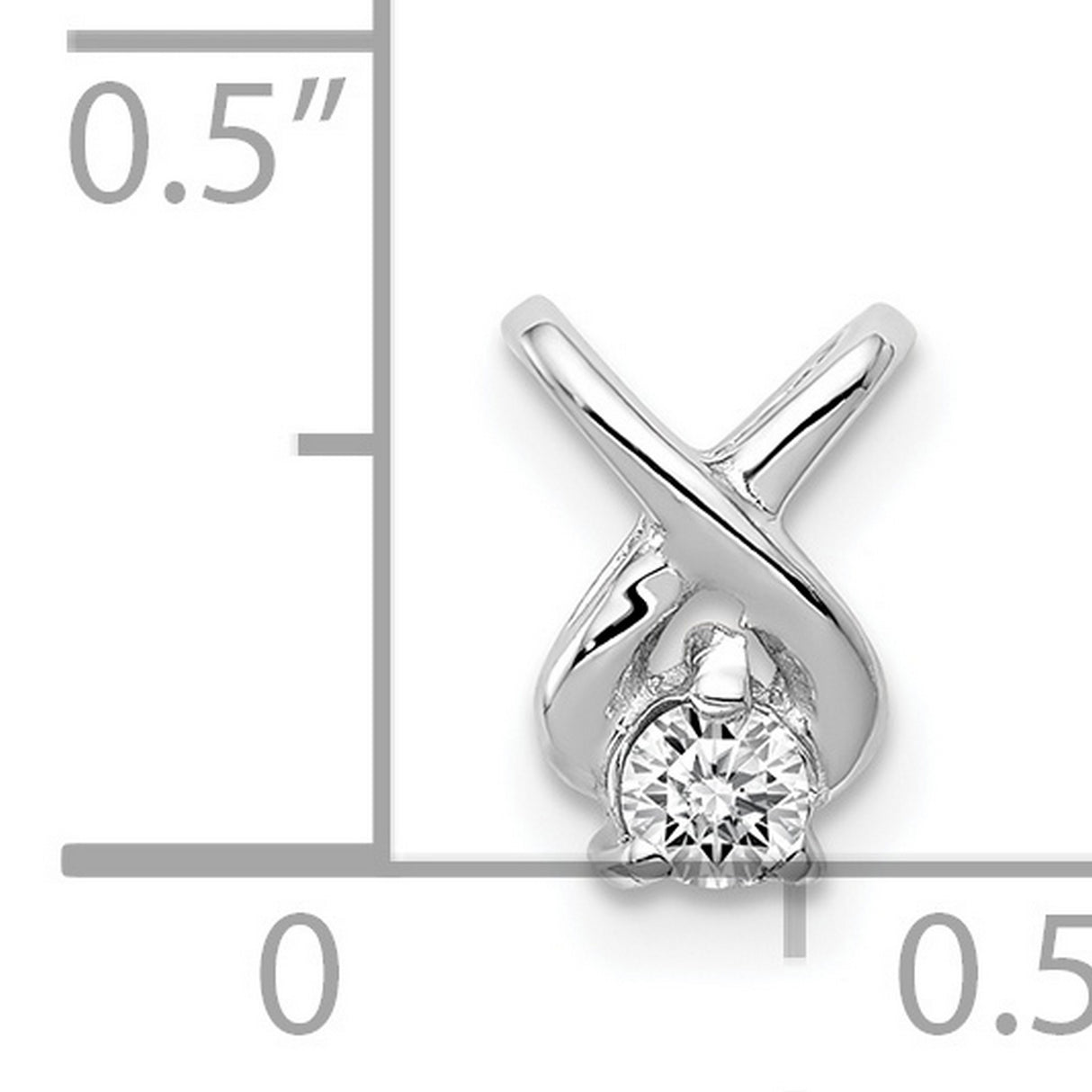 2.9mm VS Diamond Chain Slide Charm Pendant in Real 14k White Gold