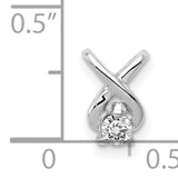 2.9mm AAA Diamond Chain Slide Charm Pendant in Real 14k White Gold
