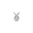 14k White Gold Diamond Pendant with Round Solitaire, X-Shape Twist Design, Minimalist Style