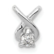 2.9mm VS Diamond Chain Slide Charm Pendant in Real 14k White Gold