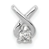 2.9mm VS Diamond Chain Slide Charm Pendant in Real 14k White Gold