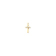 14k Yellow Gold Cross Pendant with Diamond Ribbon Accent, Polished Layered Christian Charm