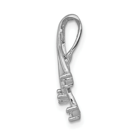 14k White Gold Pendant with Flowing Diamond Strands, Modern Abstract Design for Women