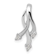 14k White Gold Pendant with Flowing Diamond Strands, Modern Abstract Design for Women