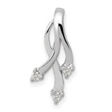 14k White Gold Pendant with Flowing Diamond Strands, Modern Abstract Design for Women