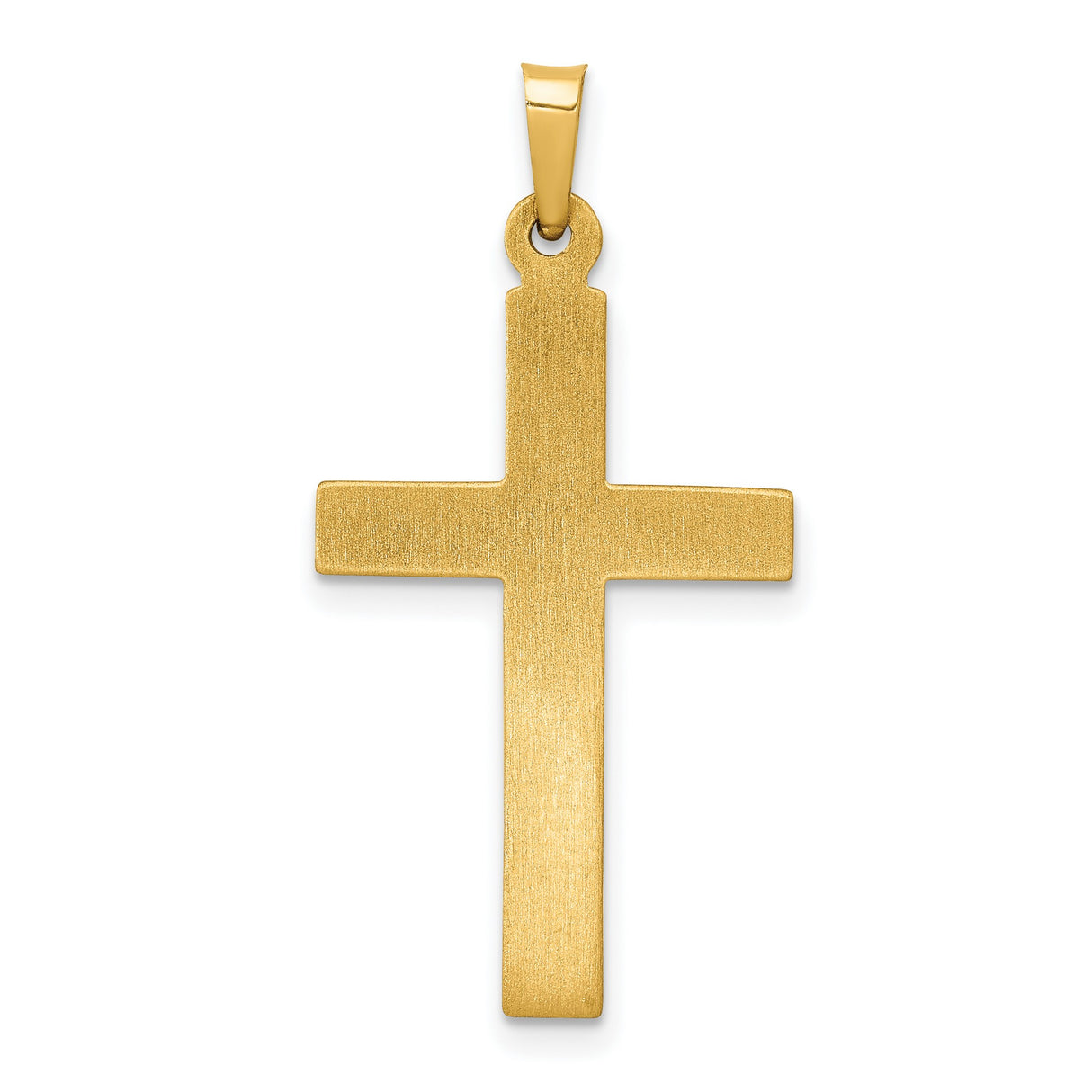 Fleur De Lis Cross 28 x 17 mm Charm Pendant in Real 14k Yellow Gold