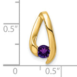4mm Amethyst Charm Pendant in Real 14k Yellow Gold