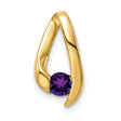 4mm Amethyst Charm Pendant in Real 14k Yellow Gold