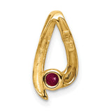 4mm Ruby Charm Pendant in Real 14k Yellow Gold