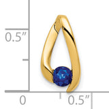 4mm Sapphire Charm Pendant in Real 14k Yellow Gold