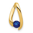 4mm Sapphire Charm Pendant in Real 14k Yellow Gold