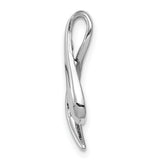 14k White Gold Infinity Pendant with Sapphire, Ribbon Design, Symbol of Strength and Hope