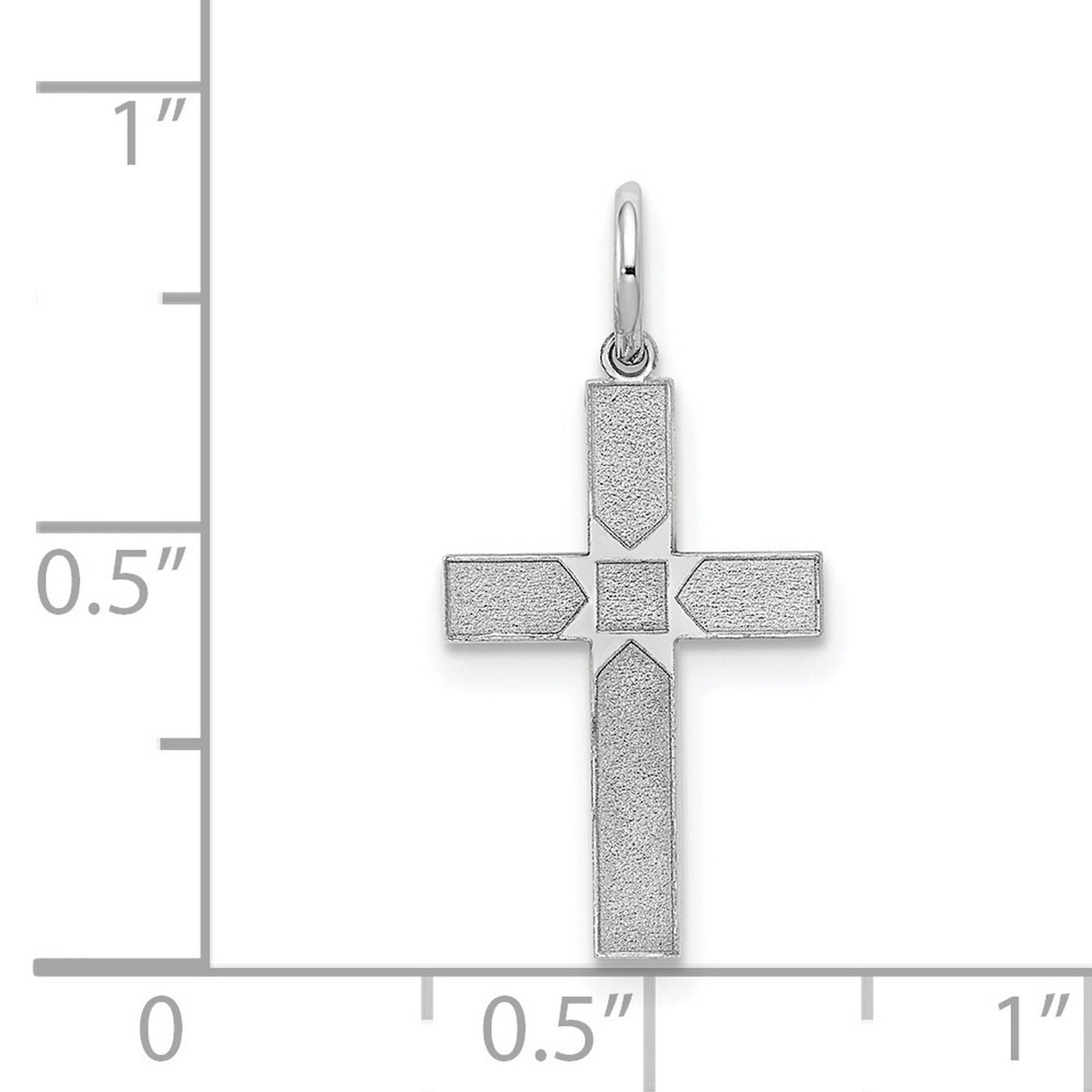 Latin Cross Charm Pendant in Real 14k White Gold