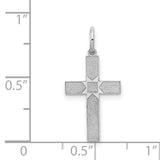 Latin Cross Charm Pendant in Real 14k White Gold