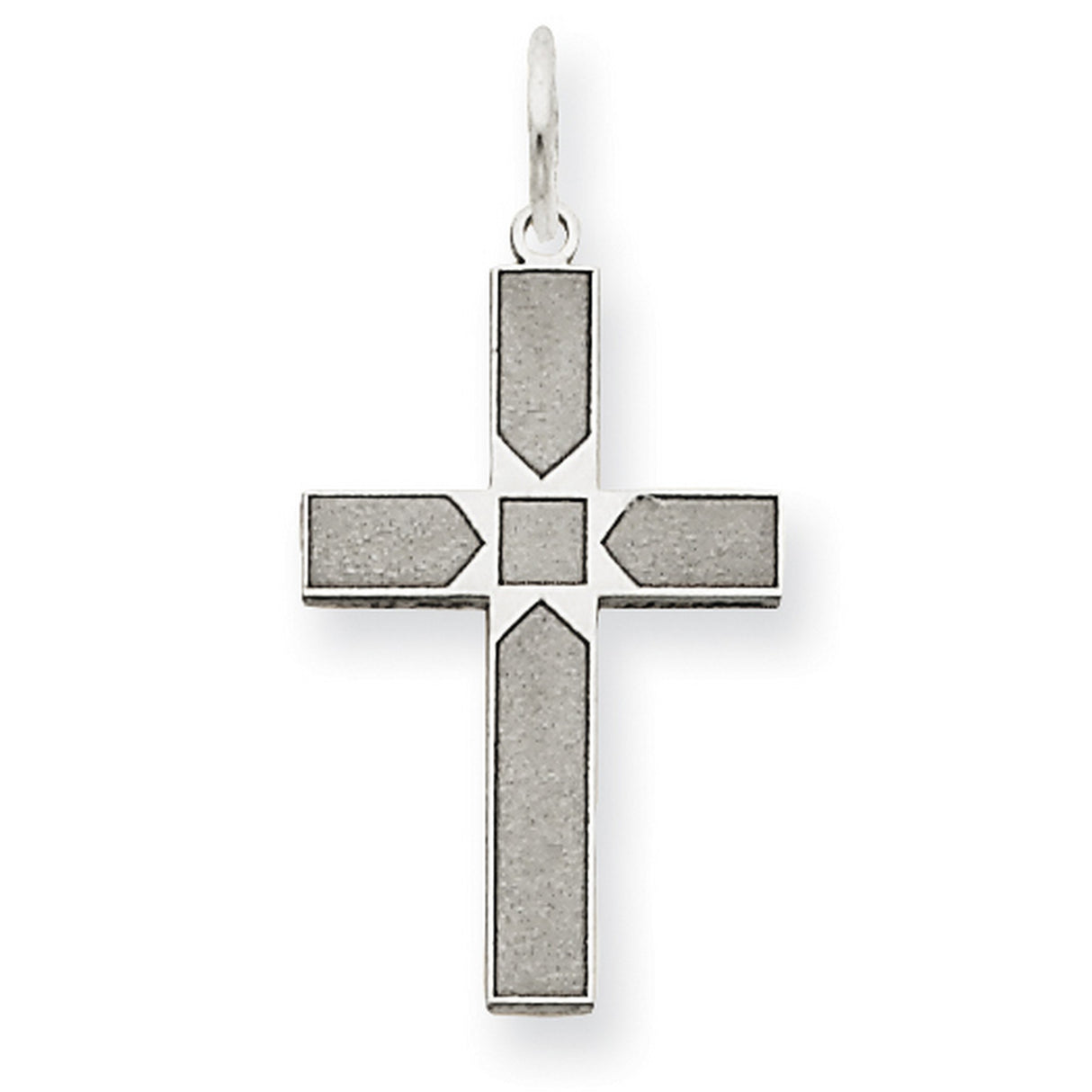 Latin Cross Charm Pendant in Real 14k White Gold