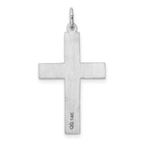 Engravable Latin Cross Charm Pendant in Real 14k White Gold