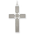 Engravable Latin Cross Charm Pendant in Real 14k White Gold