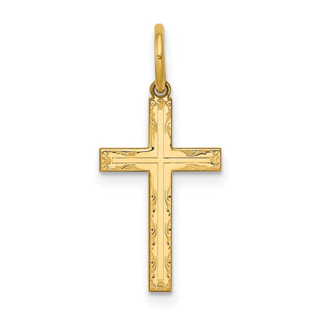 Latin Cross Charm Pendant in Real 14k Yellow Gold