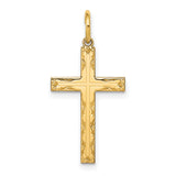 Latin Cross Charm Pendant in Real 14k Yellow Gold