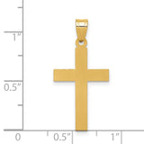 Flat Satin Latin Cross Charm Pendant in Real 14k Yellow Gold