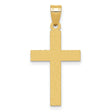 Flat Satin Latin Cross Charm Pendant in Real 14k Yellow Gold