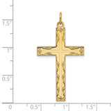 Engravable Latin Cross Charm Pendant in Real 14k Yellow Gold