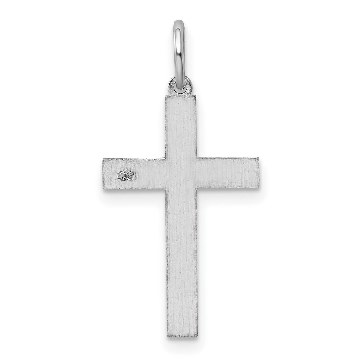 Latin Cross Charm Pendant in Real 14k White Gold