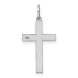 Latin Cross Charm Pendant in Real 14k White Gold