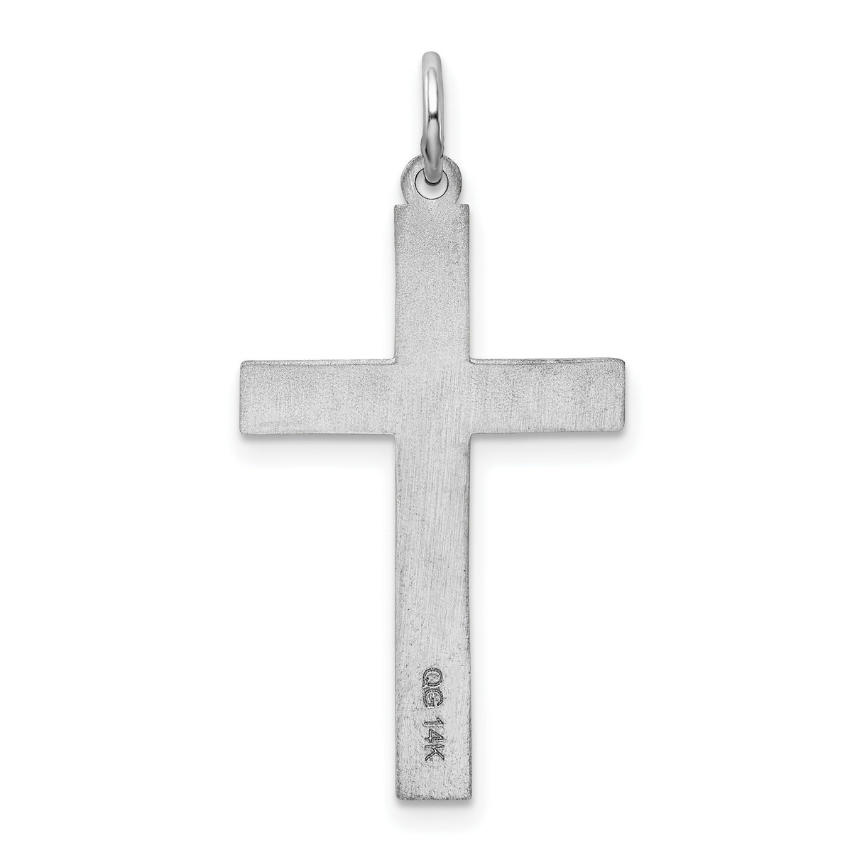 Latin Cross Charm Pendant in Real 14k White Gold