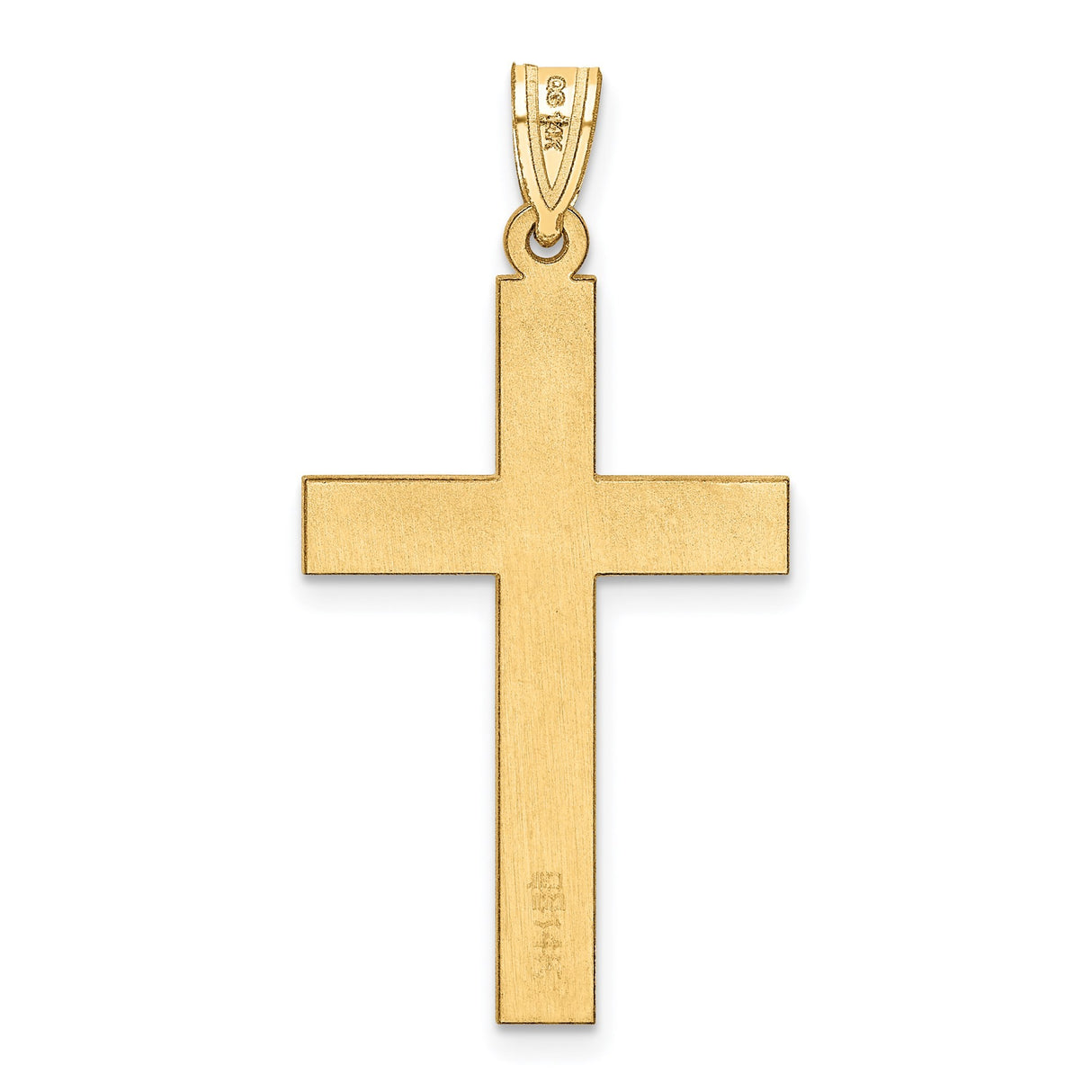 14k Yellow Gold Cross Pendant, Polished Classic Latin Cross Design, Religious Jewelry
