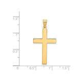 14k Yellow Gold Cross Pendant, Polished Classic Latin Cross Design, Religious Jewelry
