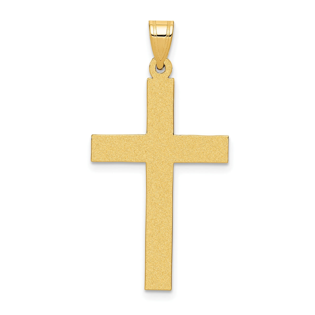 14k Yellow Gold Cross Pendant, Polished Classic Latin Cross Design, Religious Jewelry