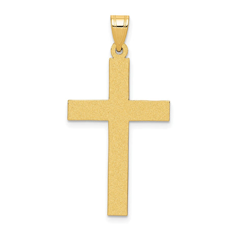 14k Yellow Gold Cross Pendant, Polished Classic Latin Cross Design, Religious Jewelry