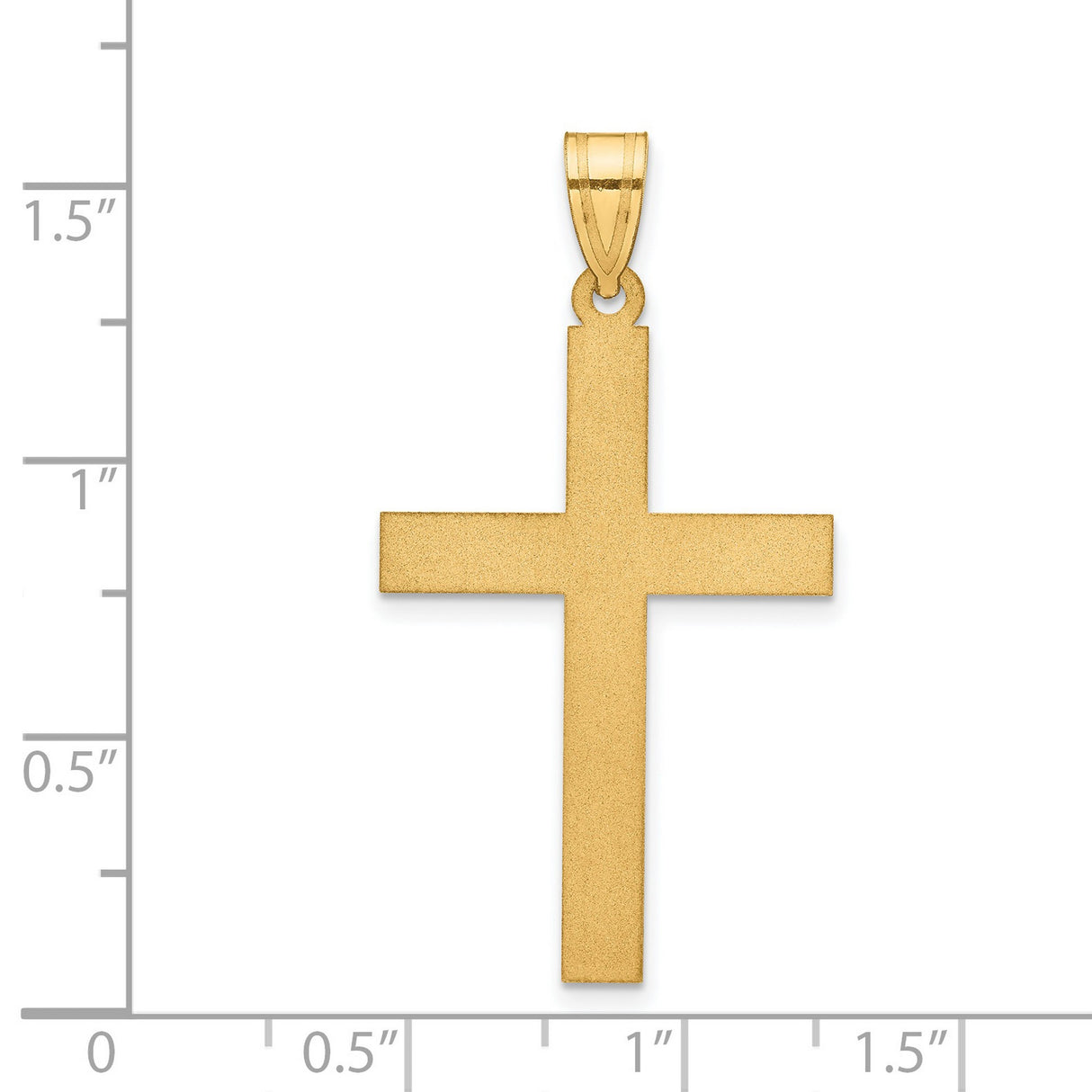 Engravable Latin Cross Charm Pendant in Real 14k Yellow Gold