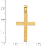 Engravable Latin Cross Charm Pendant in Real 14k Yellow Gold