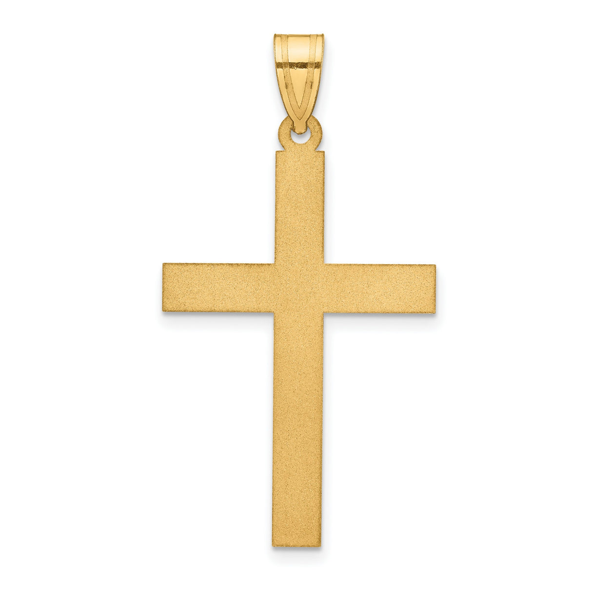 Engravable Latin Cross Charm Pendant in Real 14k Yellow Gold