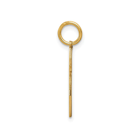 14k Yellow Gold Cross Pendant with Open Marquise Design, Dainty Religious Jewelry for Women