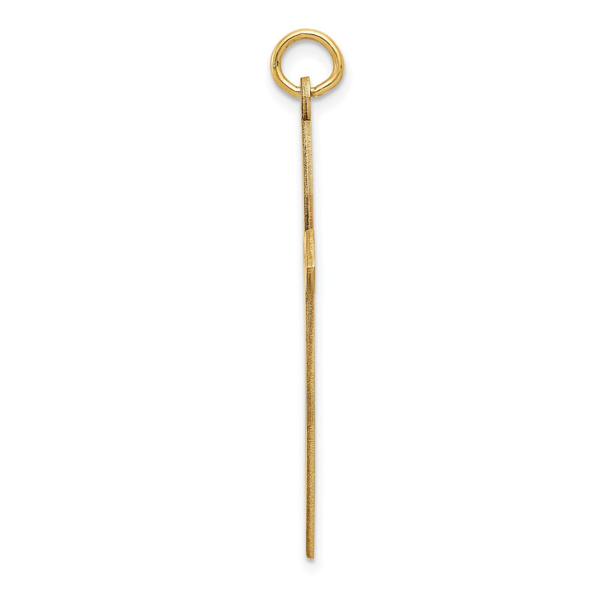 14k Yellow Gold Marquise Cross Pendant with Open Design, Polished Christian Charm for Women
