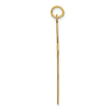 14k Yellow Gold Marquise Cross Pendant with Open Design, Polished Christian Charm for Women