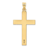 14k Yellow Gold Cross Pendant, Polished Unisex Christian Symbol of Faith and Devotion