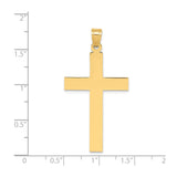 14k Yellow Gold Cross Pendant, Polished Unisex Christian Symbol of Faith and Devotion