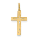 Latin Cross Charm Pendant in Real 14k Yellow Gold