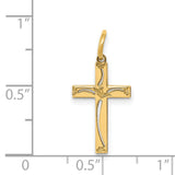 Latin Cross Charm Pendant in Real 14k Yellow Gold