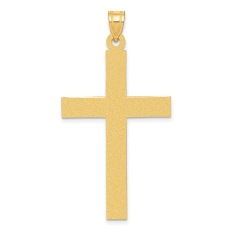 14k Yellow Gold Cross Pendant, Plain Polished Christian Religious Jewelry for Men and Women