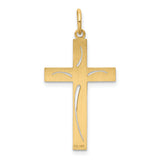 Latin Cross Charm Pendant in Real 14k Yellow Gold