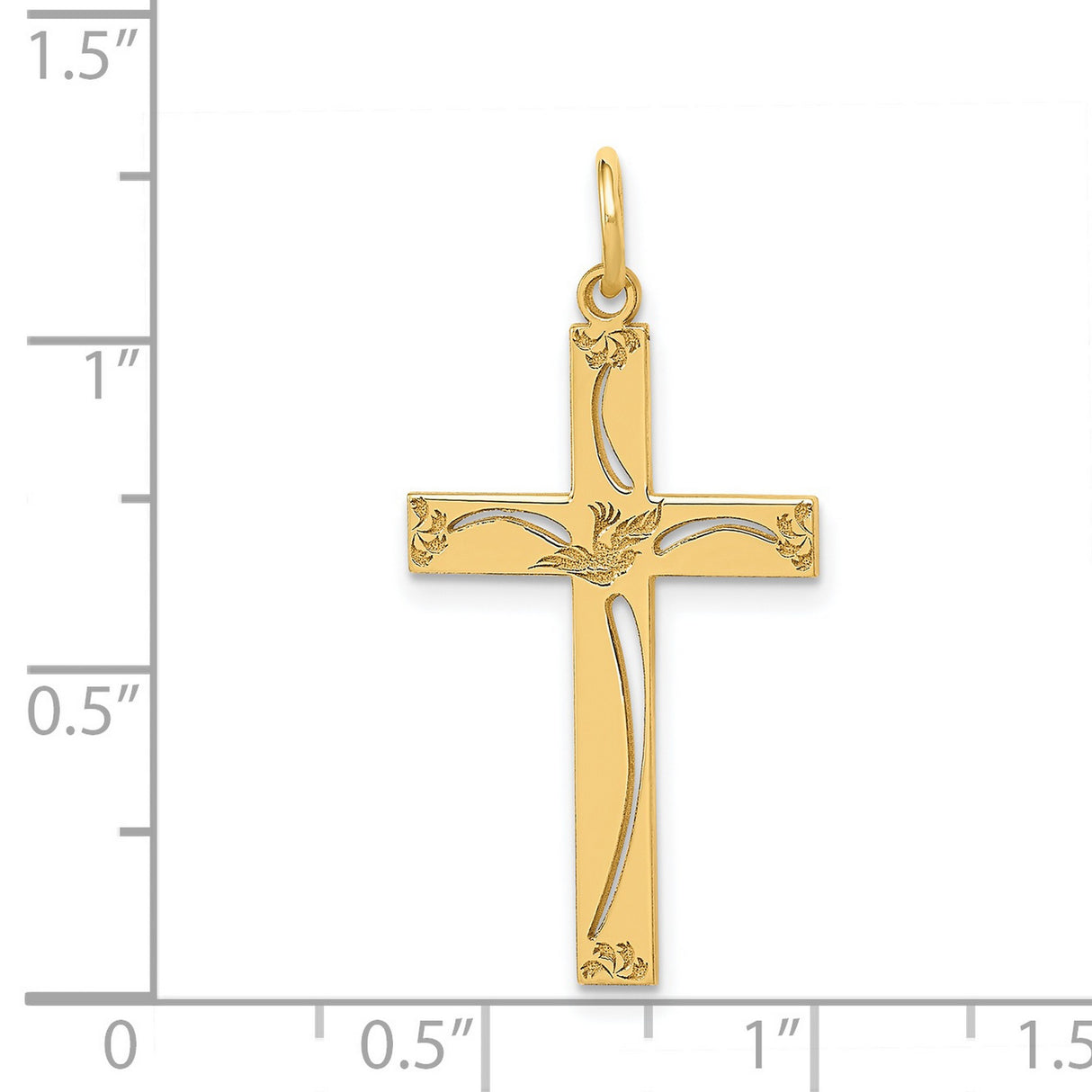 Latin Cross Charm Pendant in Real 14k Yellow Gold